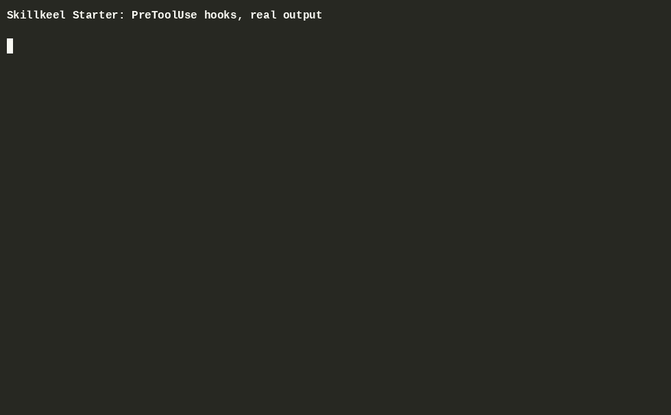 Terminal recording: guard-bash refusing five destructive commands inside Claude Code